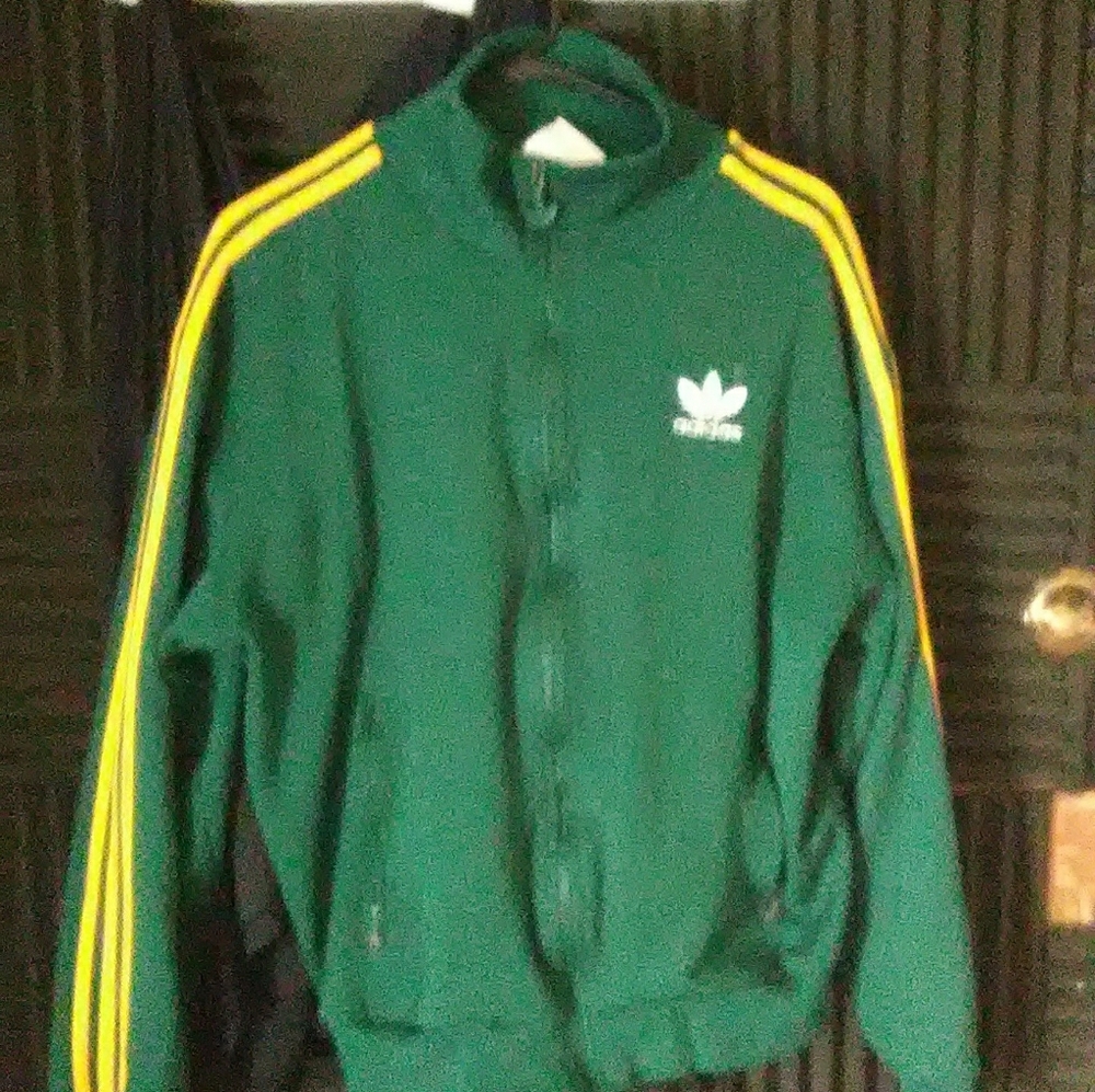 Vintage Adidas Green and yellow track